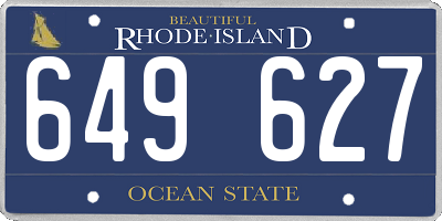 RI license plate 649627