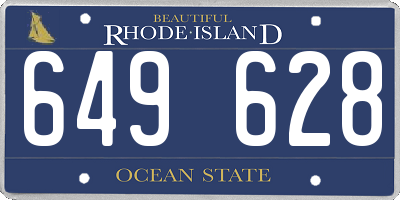 RI license plate 649628