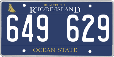 RI license plate 649629