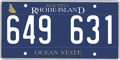 RI license plate 649631