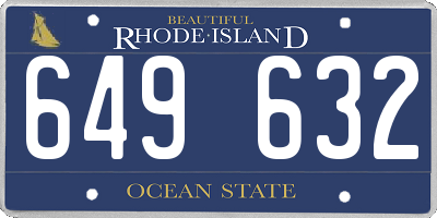 RI license plate 649632