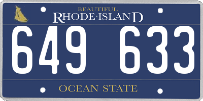 RI license plate 649633