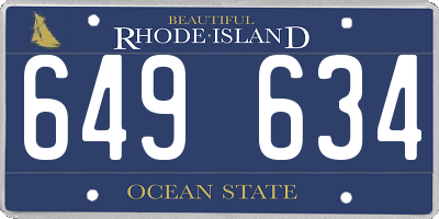 RI license plate 649634