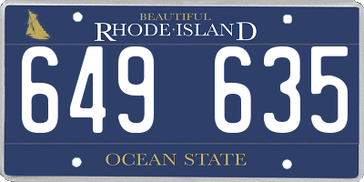 RI license plate 649635