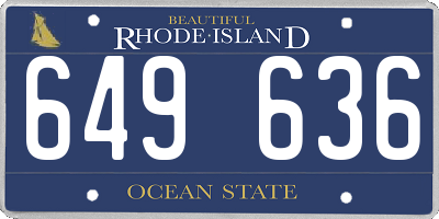RI license plate 649636