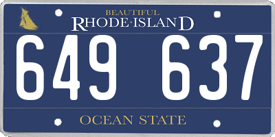 RI license plate 649637