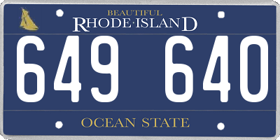 RI license plate 649640