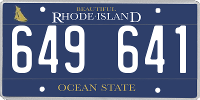 RI license plate 649641