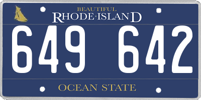 RI license plate 649642