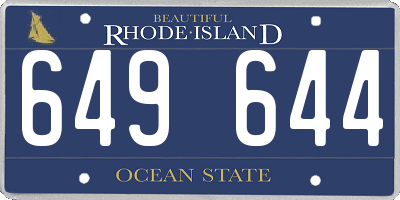 RI license plate 649644