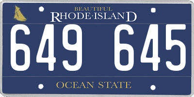 RI license plate 649645