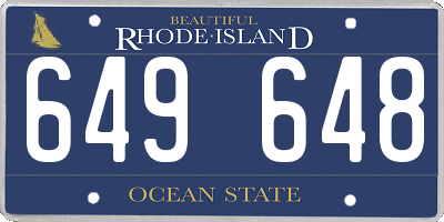 RI license plate 649648
