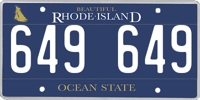 RI license plate 649649