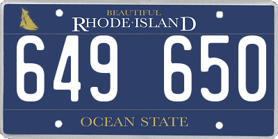 RI license plate 649650