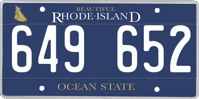 RI license plate 649652