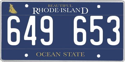 RI license plate 649653