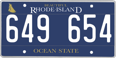 RI license plate 649654