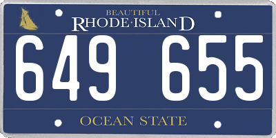 RI license plate 649655