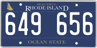 RI license plate 649656