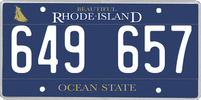 RI license plate 649657