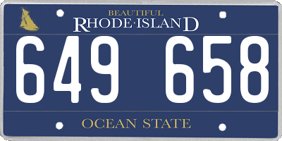 RI license plate 649658