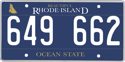 RI license plate 649662