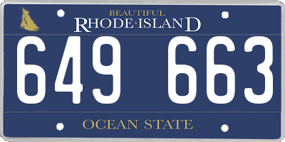 RI license plate 649663