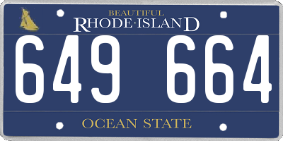 RI license plate 649664