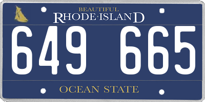 RI license plate 649665