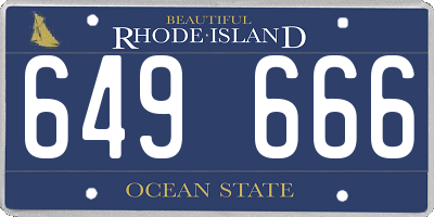 RI license plate 649666
