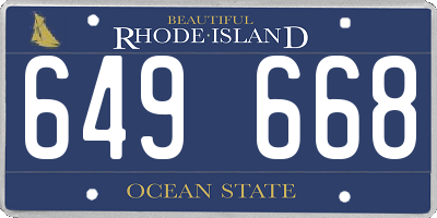 RI license plate 649668