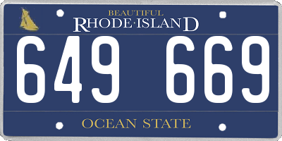 RI license plate 649669