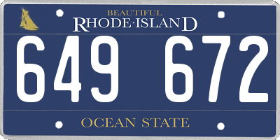 RI license plate 649672