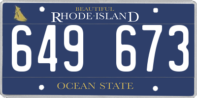 RI license plate 649673