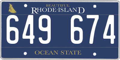 RI license plate 649674