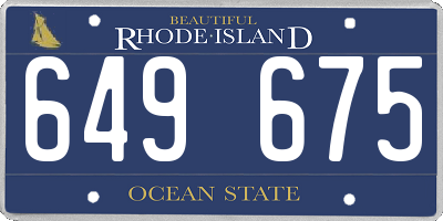 RI license plate 649675