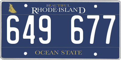 RI license plate 649677