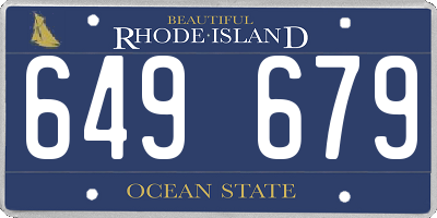 RI license plate 649679
