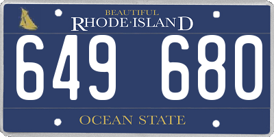 RI license plate 649680