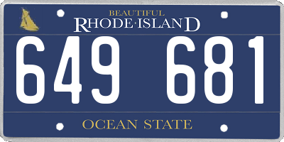 RI license plate 649681