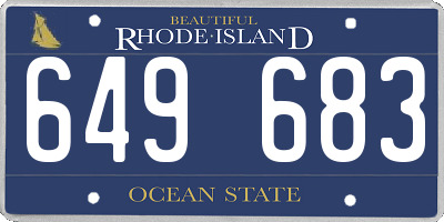 RI license plate 649683