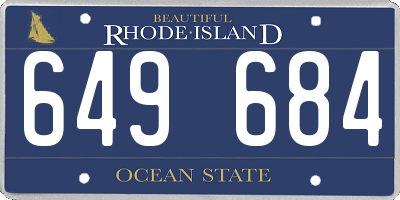 RI license plate 649684