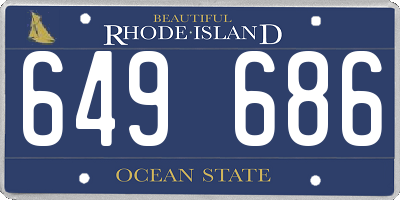 RI license plate 649686
