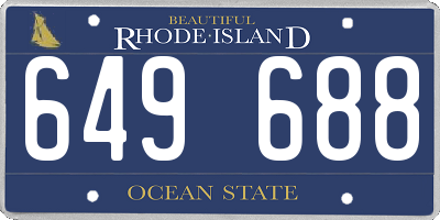 RI license plate 649688