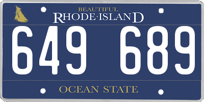 RI license plate 649689