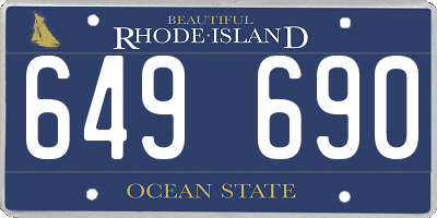 RI license plate 649690