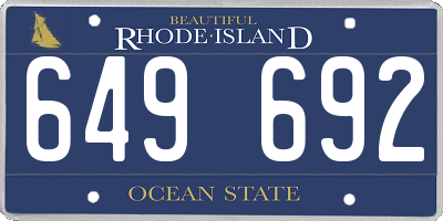 RI license plate 649692
