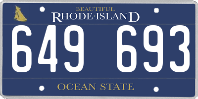 RI license plate 649693