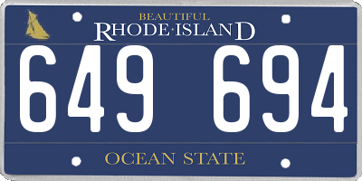 RI license plate 649694