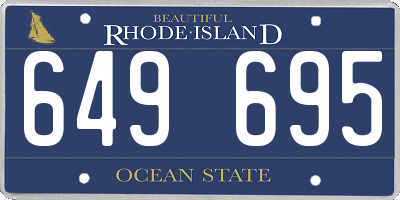 RI license plate 649695